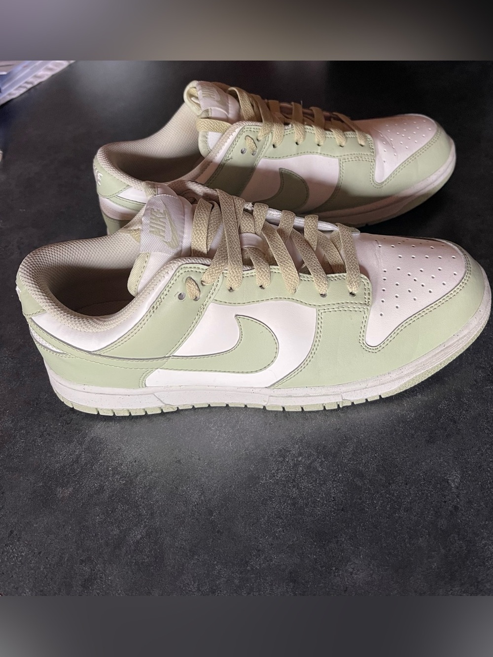 Nike Low Dunk Sneakers Light Pistachio-Green and White Womens size 10